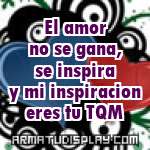 display El amor no se gana, se inspira y mi inspiracion eres tu TQM