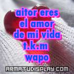 display aitor eres el amor de mi vida t.k.m wapo