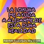 display LA LOKURA ME AYUDA A ALEJARME DE ESTA DURA REALIDAD