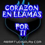 display CORAZON EN LLAMAS  POR TI