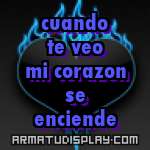 display cuando te veo mi corazon se enciende