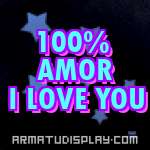 display 100% AMOR I LOVE YOU