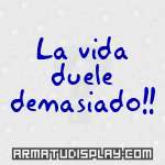 display La vida duele demasiado!!
