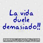 display La vida duele demasiado!!